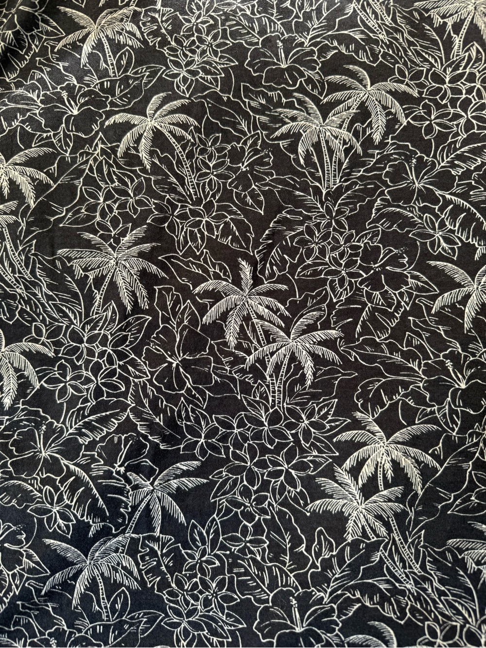 Men's Black Palm-Print Polo Shirt - Picture 5 of 5